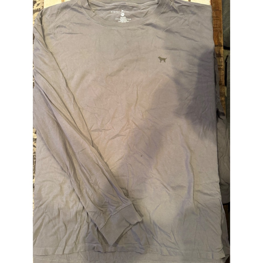 Simply Southern Outfitters Mens XXL Gray Long Sleeve Hunting Dog Pheasant Shirt